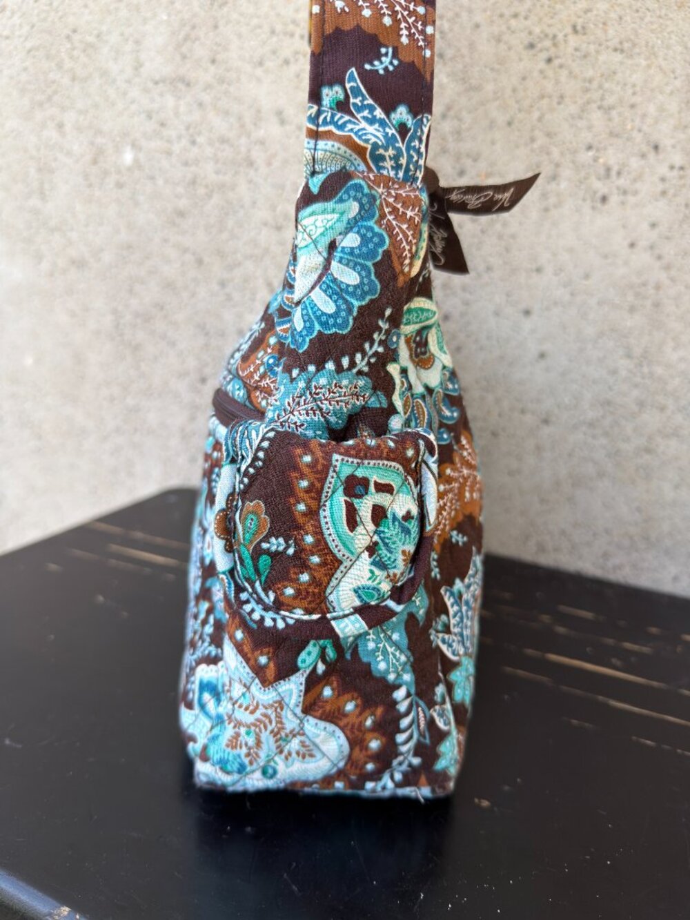 Vera Bradley On the Go JAVA BLUE crossbody bag hobo shoulder purse - Picture 4 of 13